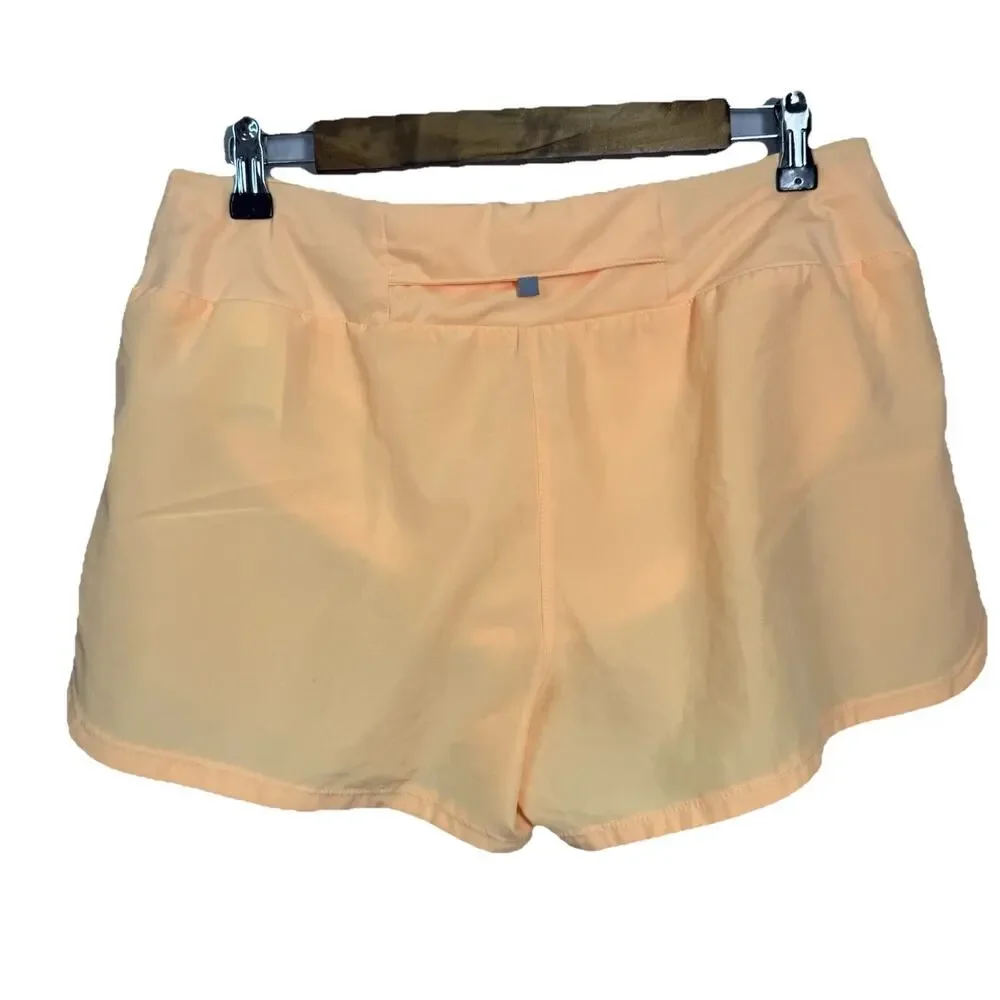 Nike Dri Fit Running Shorts Women Large Peach 3” Inseam Lined Athletic Gym